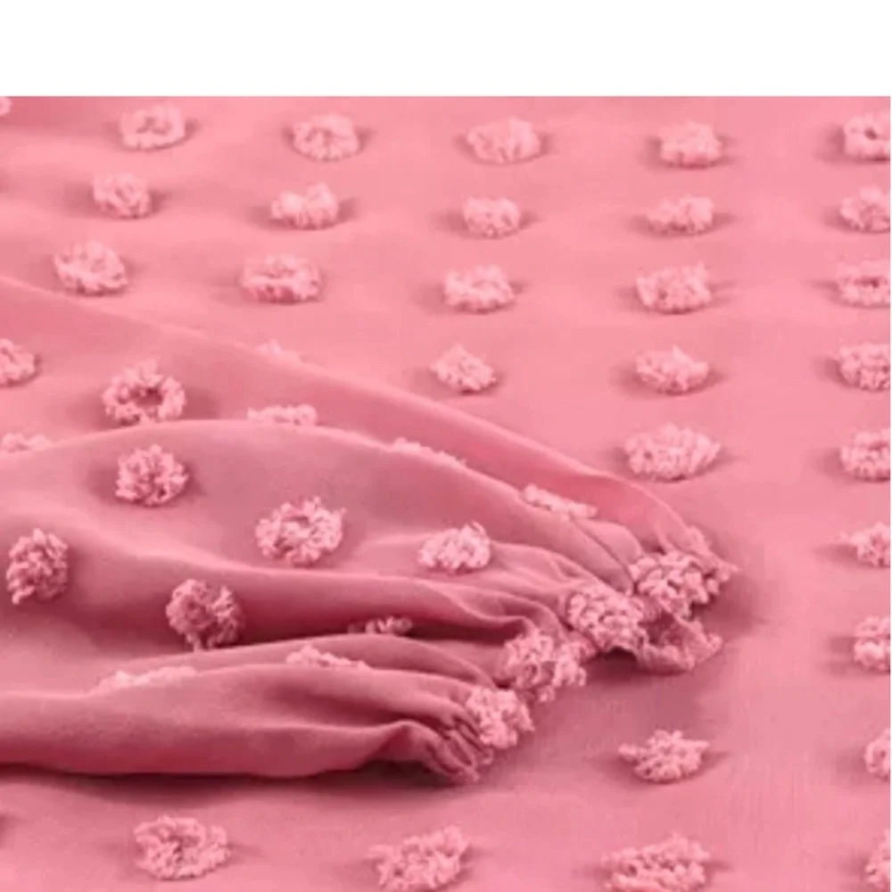 PINK SWISS DOT PUFFED LONG SLEEVE TOP - Picture 8 of 11